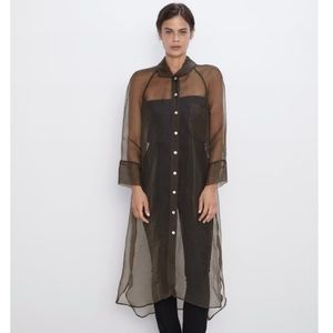 Zara NWT organza long shirt